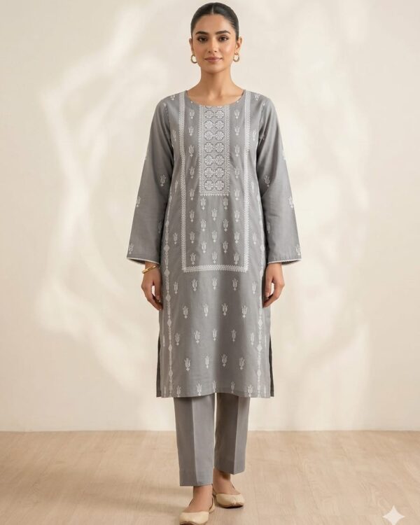Shirt Embroidered-Grey