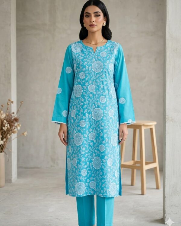 Shirt Embroidered-Sky Blue